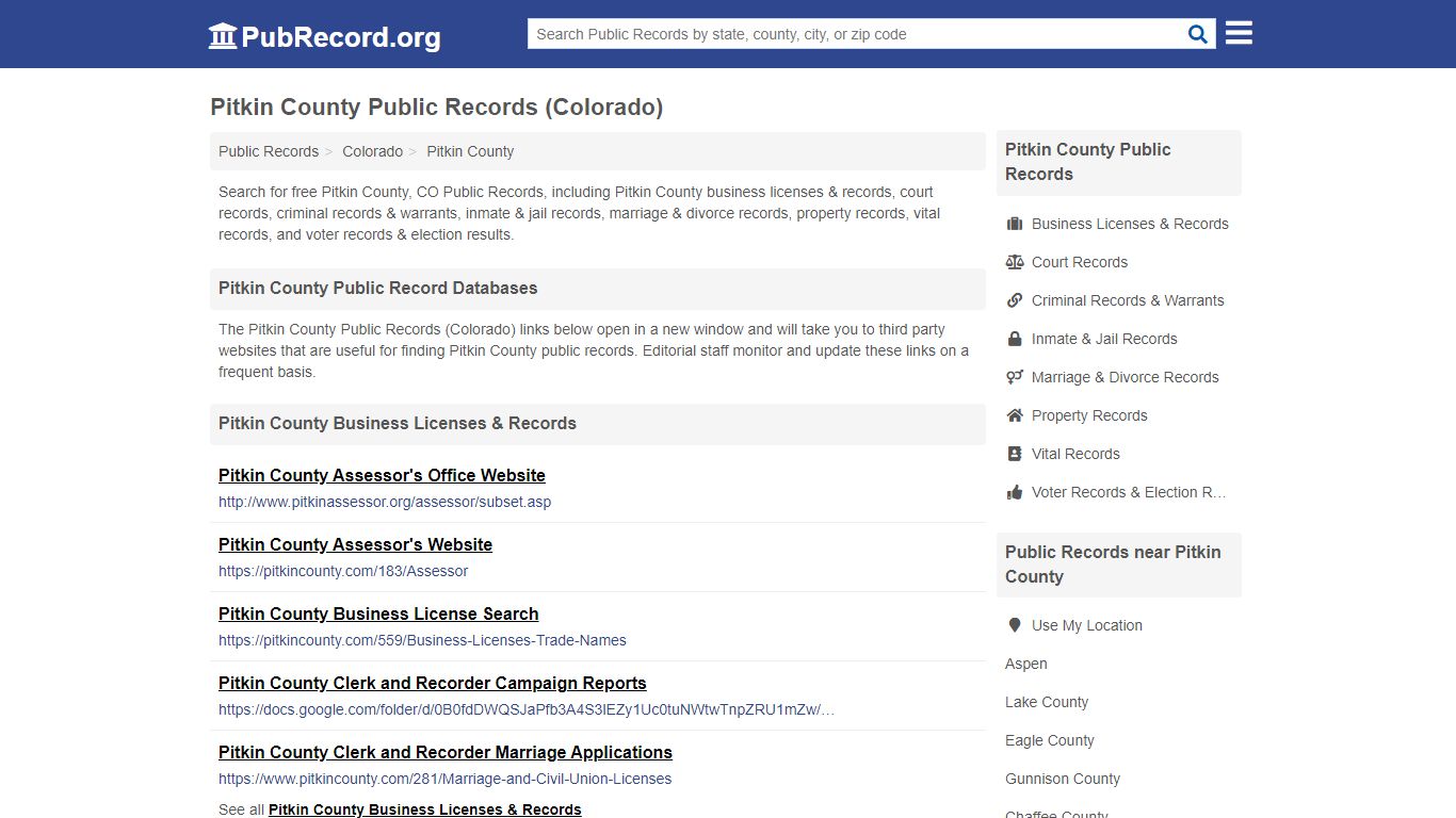 Free Pitkin County Public Records (Colorado Public Records)