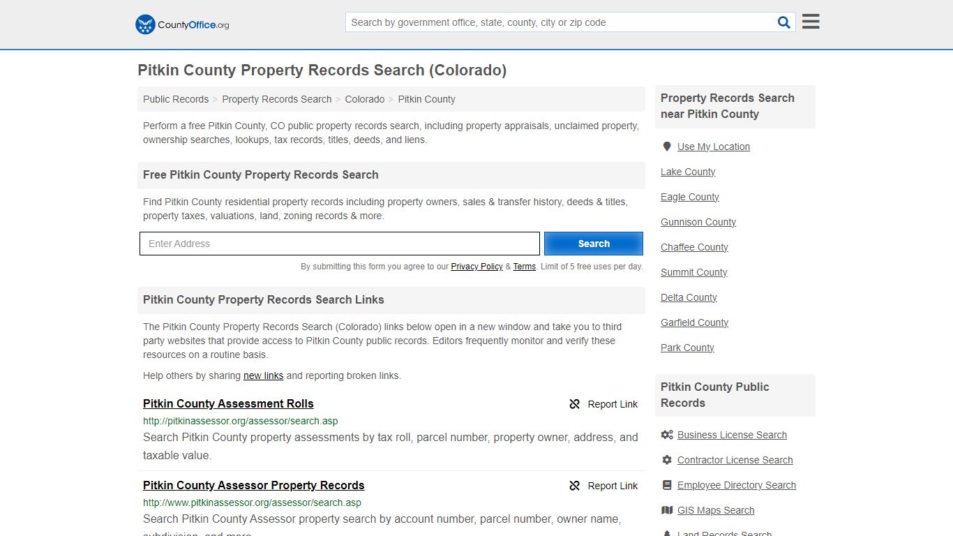 Pitkin County Property Records Search (Colorado) - County Office