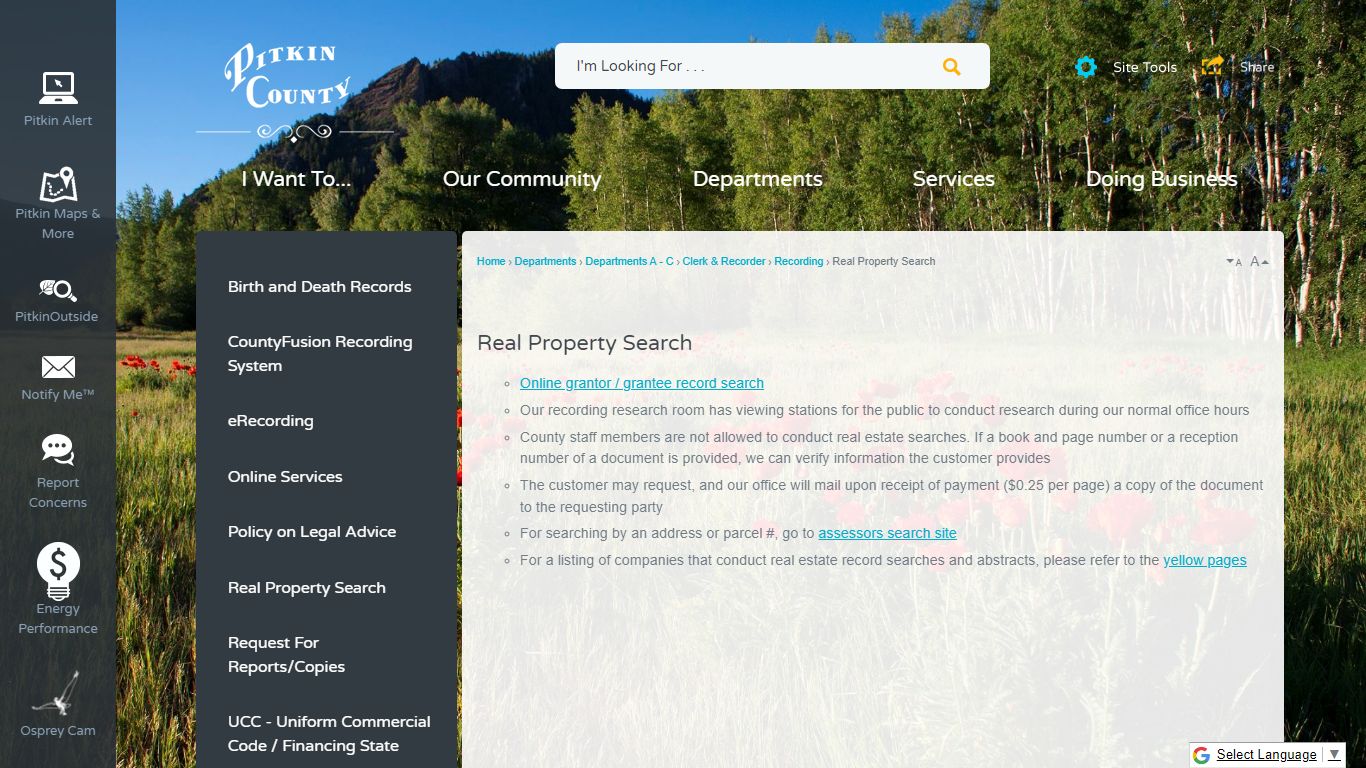 Real Property Search | Pitkin County, CO